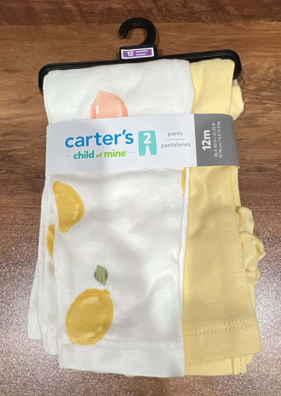 Carter's Child of Mine Baby Girl 2-Pack Pants Lemon Print 12M